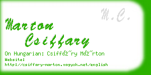 marton csiffary business card